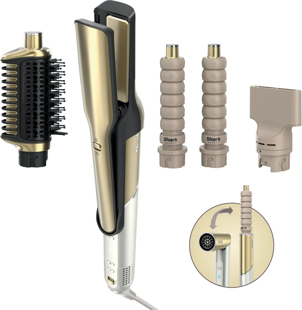 Shark Glam HD6041SEU Multistyler & Föhn - 4-in-1 - Goud/Wit
