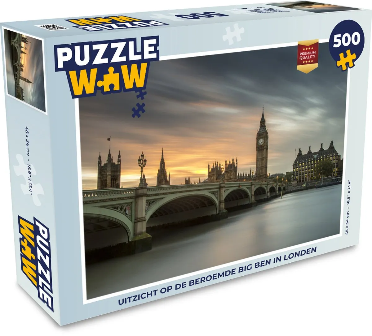 PuzzleWow Legpuzzel Big Ben 500 Stuks - Multicolor
