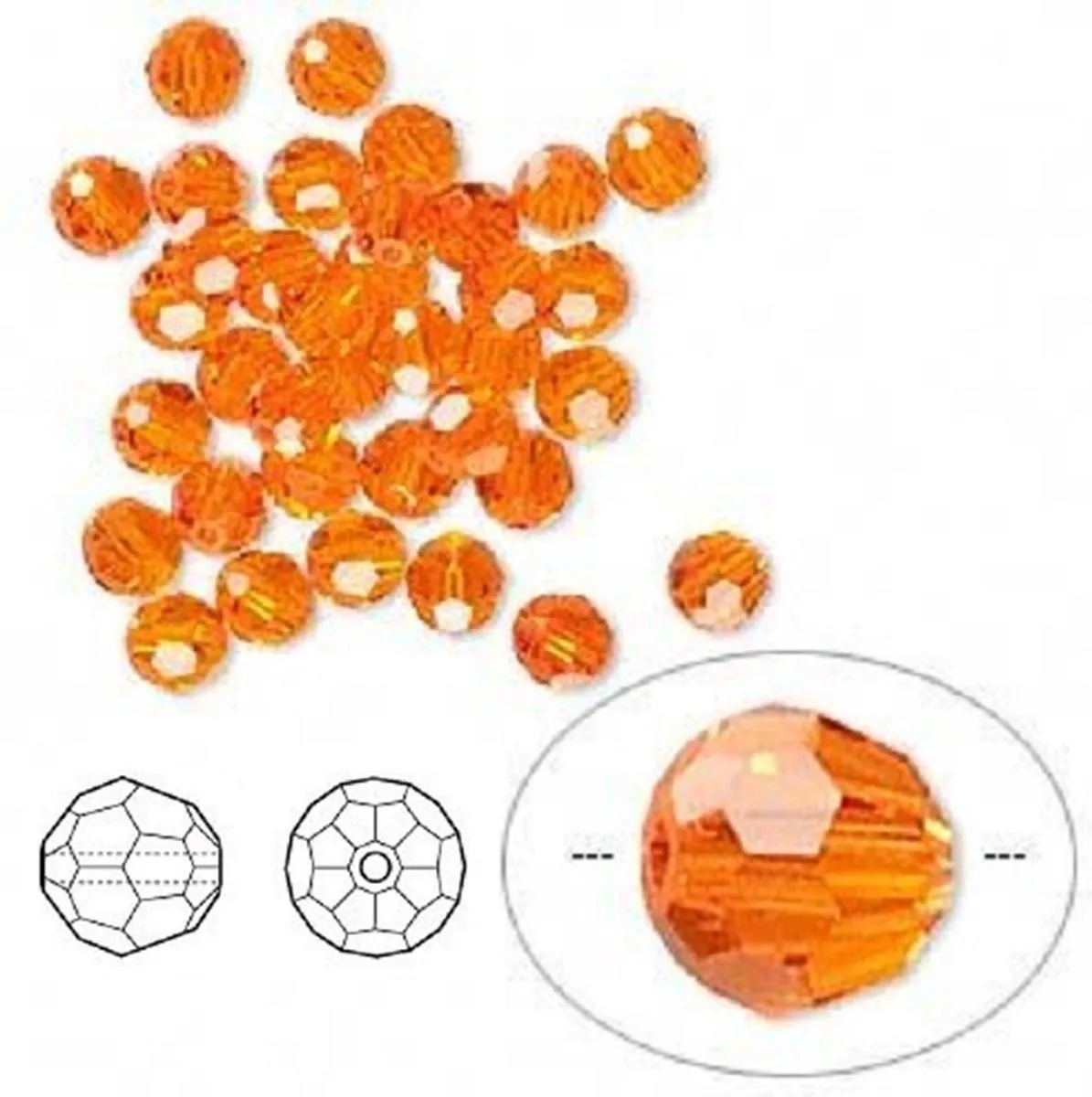 Swarovski Elements Red Topaz 4mm