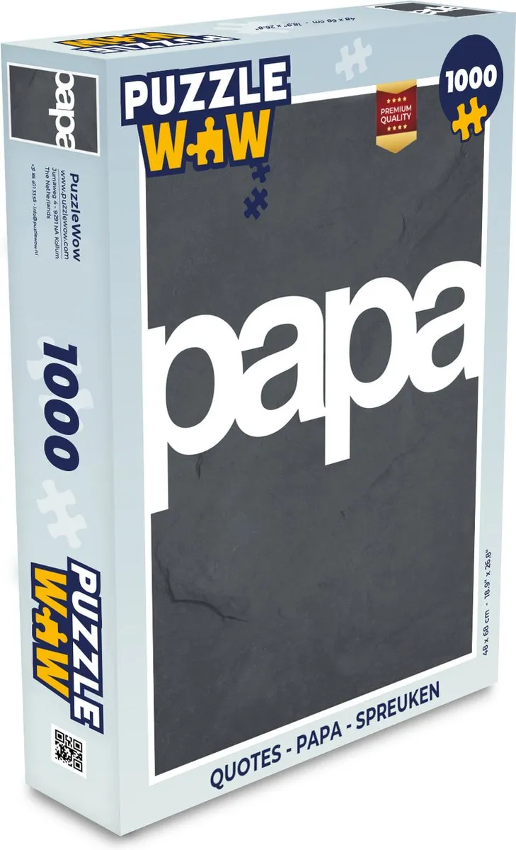 PuzzleWow Papa Legpuzzel 1000 Stuks
