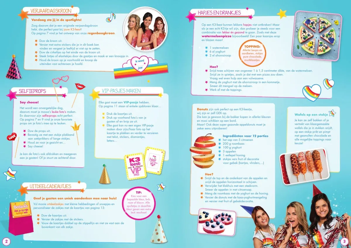 Studio 100 K3 Verjaardagsknutselboek - 16 Pagina's - Multicolor