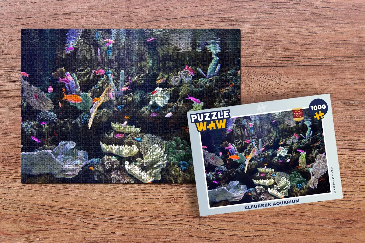 PuzzleWow Legpuzzel Kleurrijk Aquarium 1000 Stuks - Multicolor