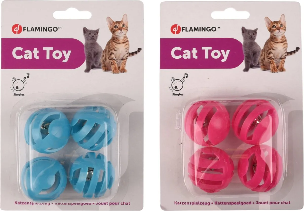 Flamingo Edin Speelgoed Katten Ps Bal Edin + Bel - 4 Stuks