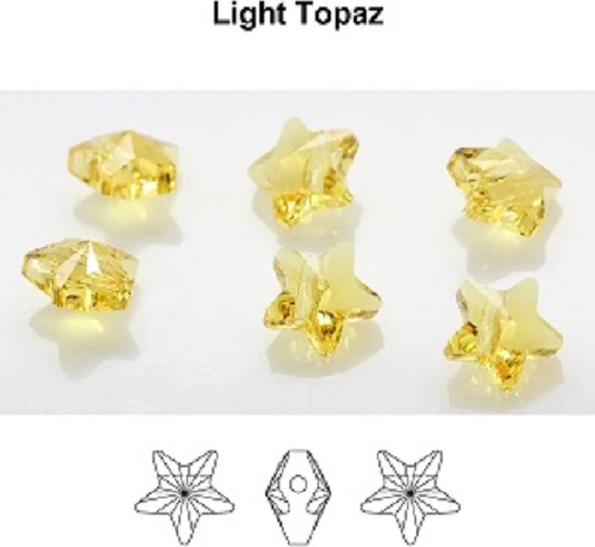 Swarovski Elements 8mm Light Topaz Sterkralen
