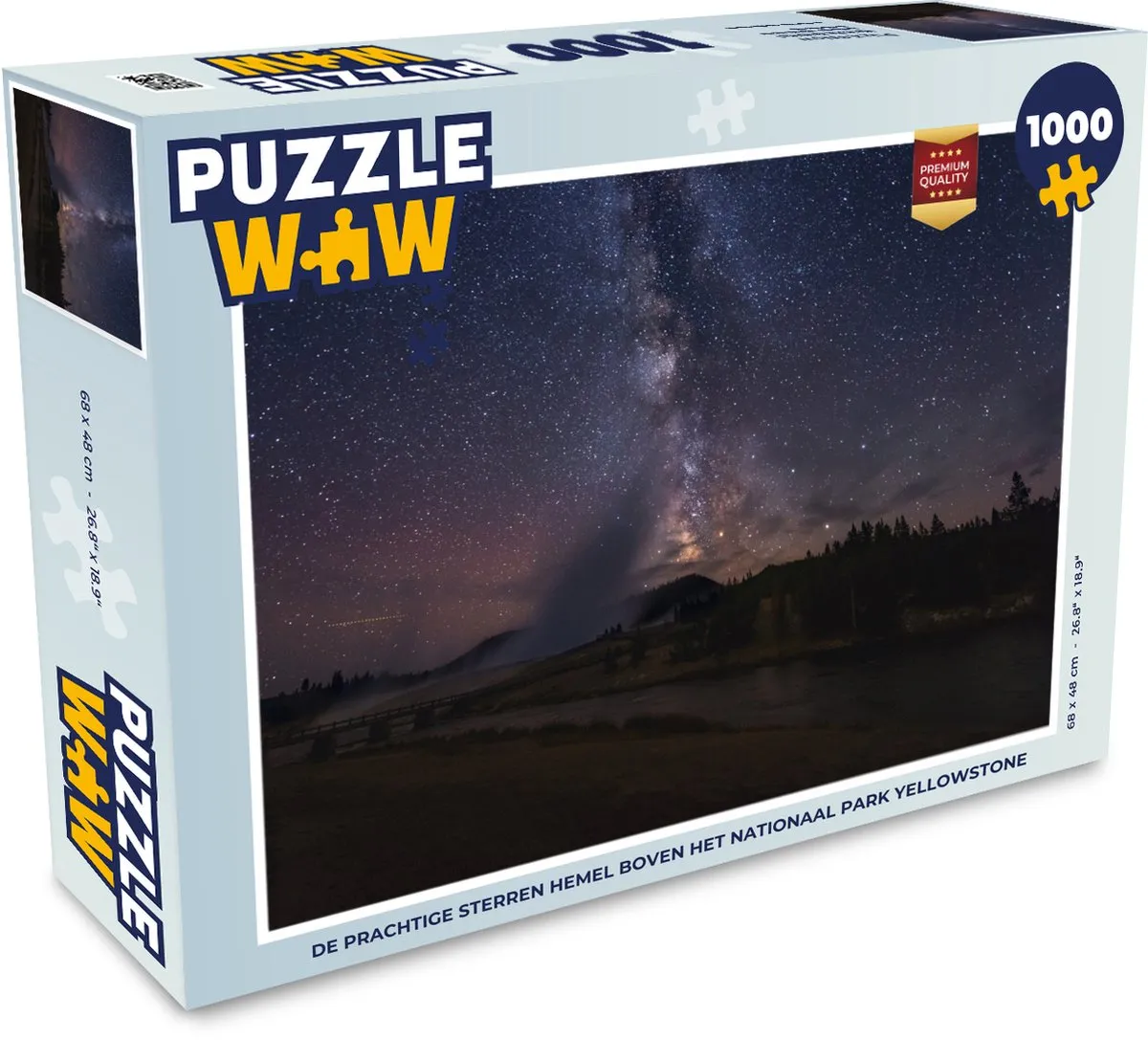 PuzzleWow Legpuzzel 1000 Stuks - Sterrenhemel Yellowstone Multicolor