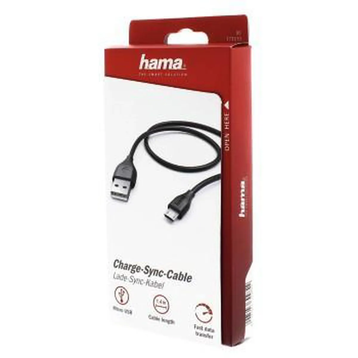 Hama 173610 Laadkabel microUSB 1.4m - Zwart