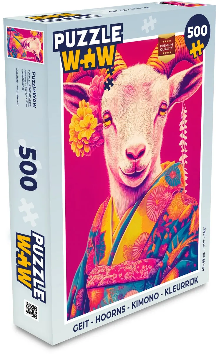 PuzzleWow Geit Kimono Legpuzzel 500 Stuks - Kleurrijk