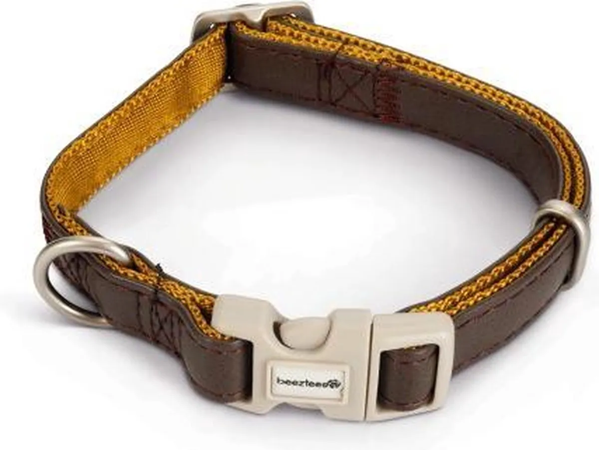 Beeztees Soft Touch Halsband Hond - Bruin - 25-40cm