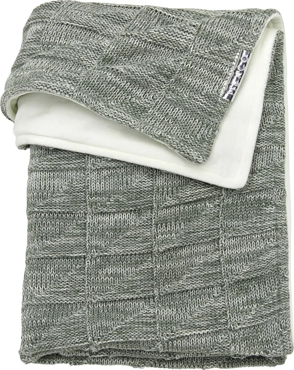 Meyco Block mixed met velvet ledikantdeken