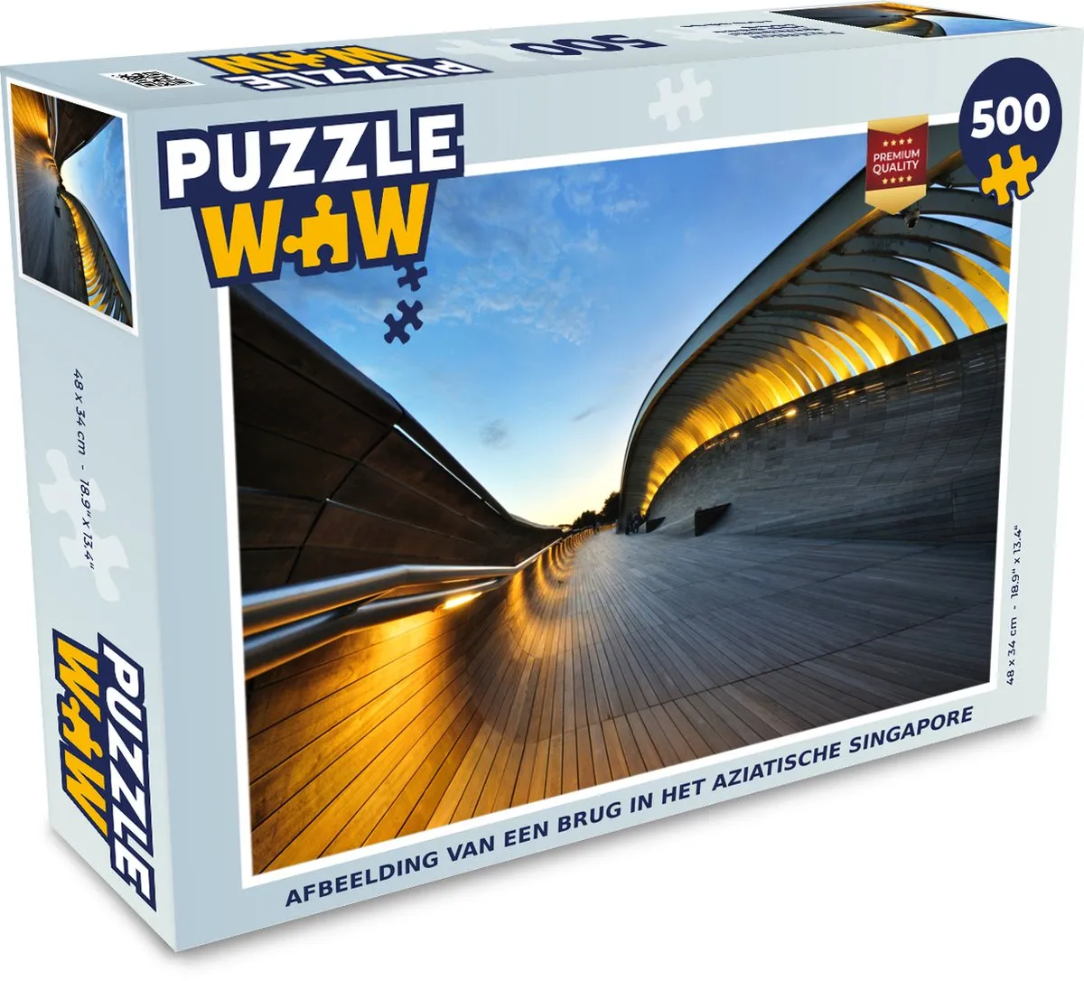 PuzzleWow Singapore Brug Legpuzzel 500 Stuks - Multicolor