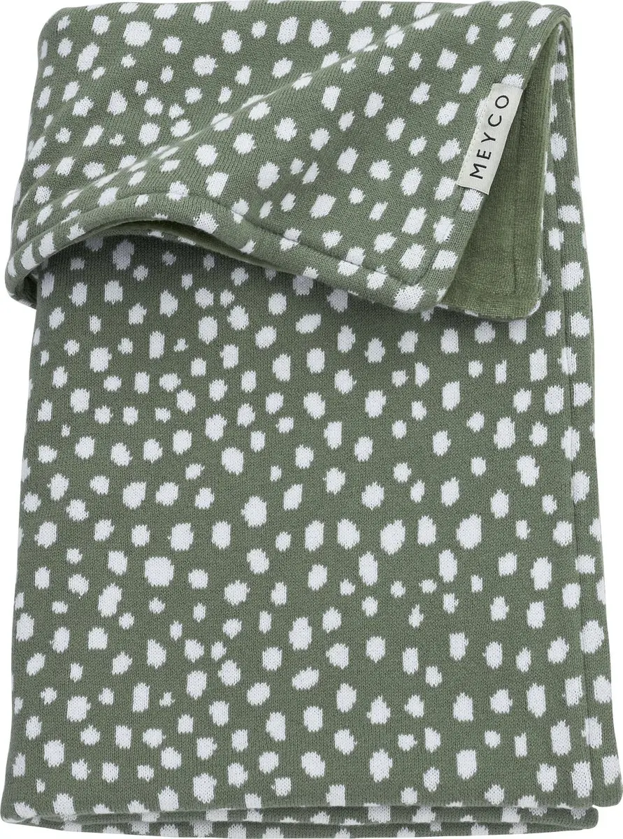 Meyco Baby Cheetah velvet ledikant deken - forest green - 100x150cm