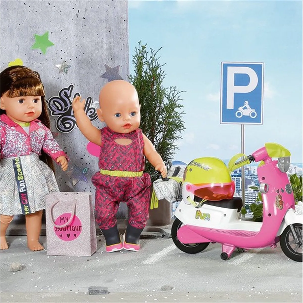 Baby Born City Deluxe Scooter Combo Kleding 43cm - Multicolor