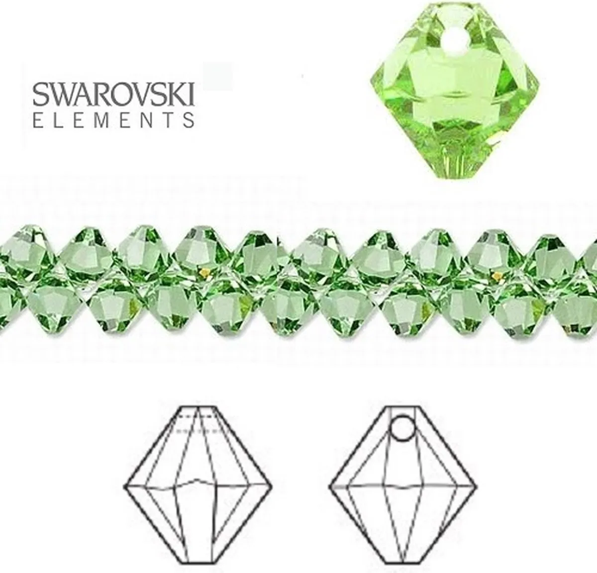 Swarovski Elements Bicone 8mm Peridot