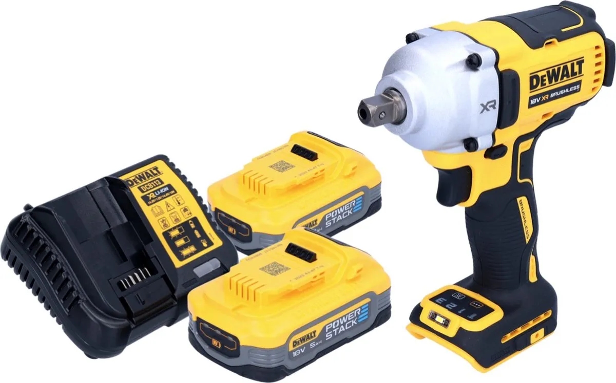 DeWalt DCF892 H2 Slagmoersleutel 18V 812Nm - 2x Powerstack 5.0Ah + Lader - afbeelding 5 van 5