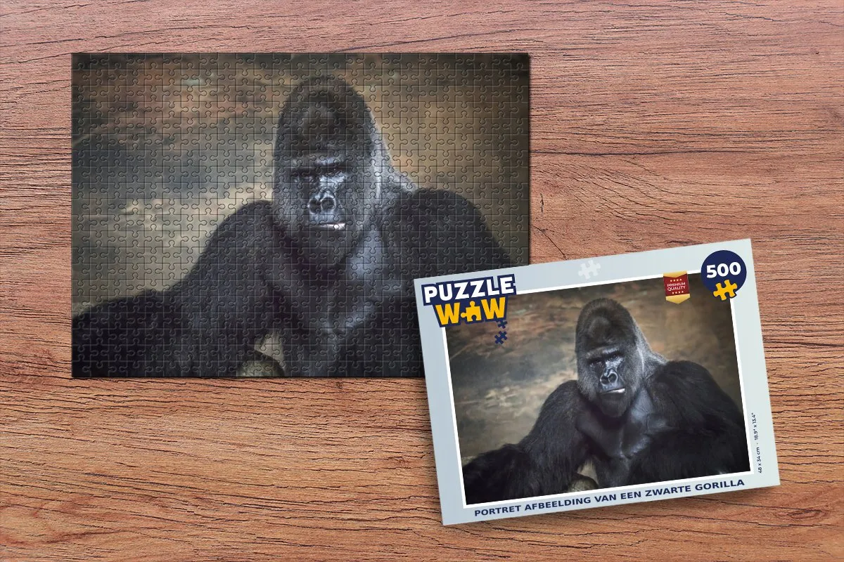 PuzzleWow Legpuzzel Gorilla 500 Stuks - Multicolor