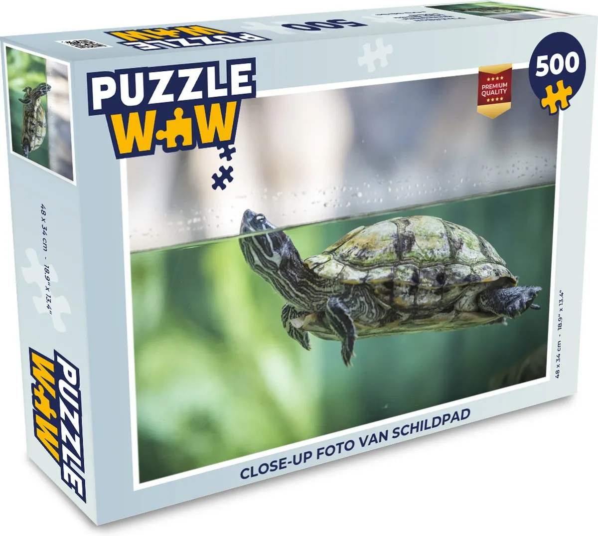 PuzzleWow Legpuzzel Close-up Schildpad 500 Stuks