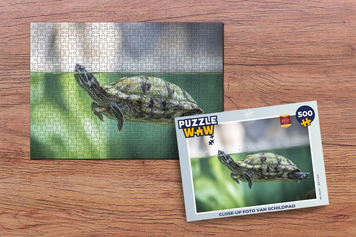 PuzzleWow Legpuzzel Close-up Schildpad 500 Stuks - Multicolor
