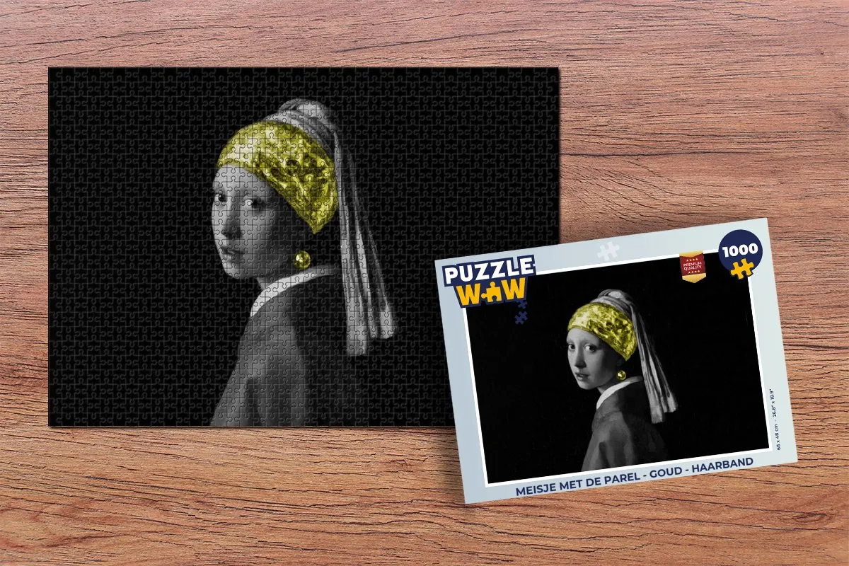 PuzzleWow Meisje met de Parel Haarband Legpuzzel 1000 Stuks - Multicolor