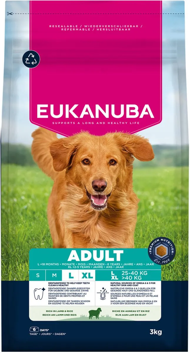 Eukanuba Adult Large Breed Lam & Rijst Hondenbrokken 3kg
