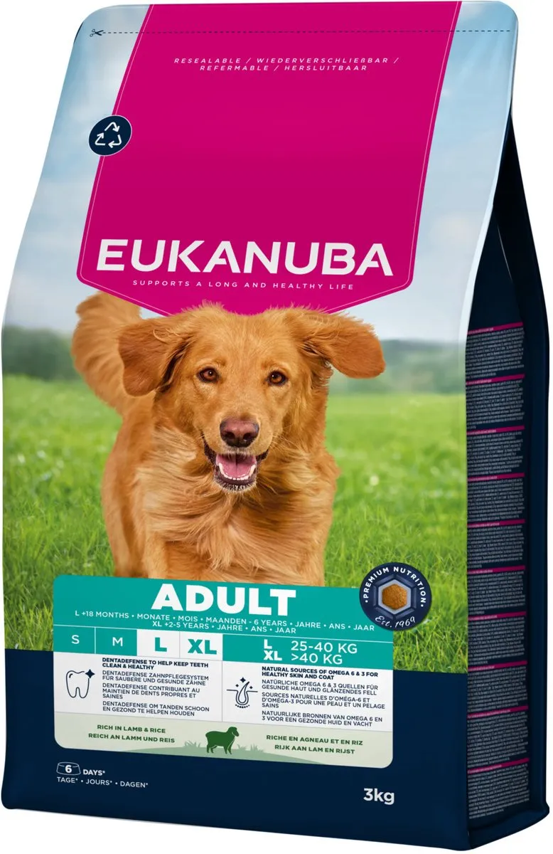 Eukanuba Adult Large Breed Lam & Rijst Hondenbrokken 3kg