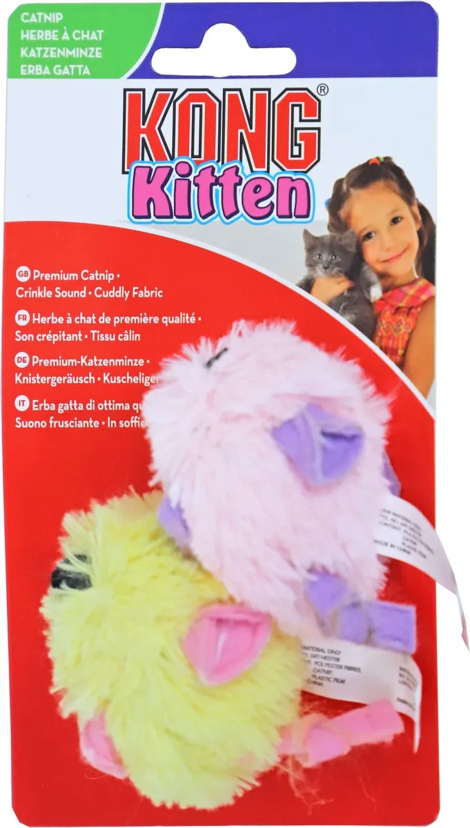 KONG Kat Kitten Muis - Geel/Roze