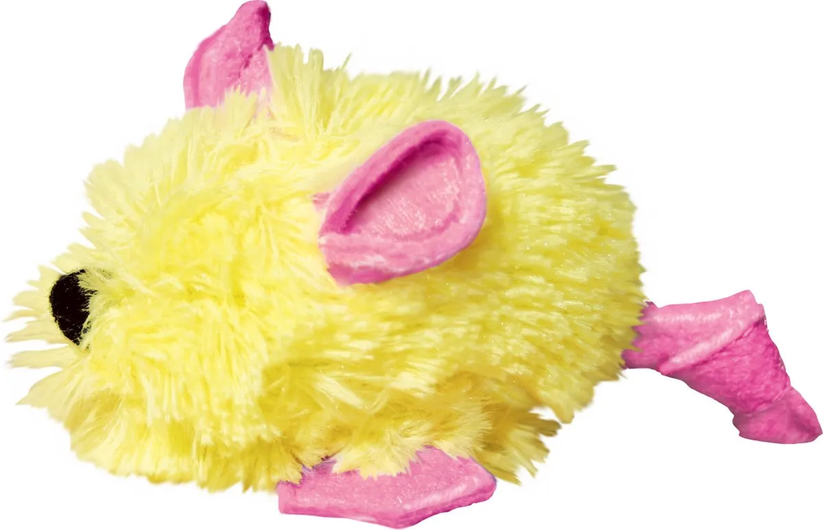 KONG Kat Kitten Muis - Geel/Roze - afbeelding 6 van 6