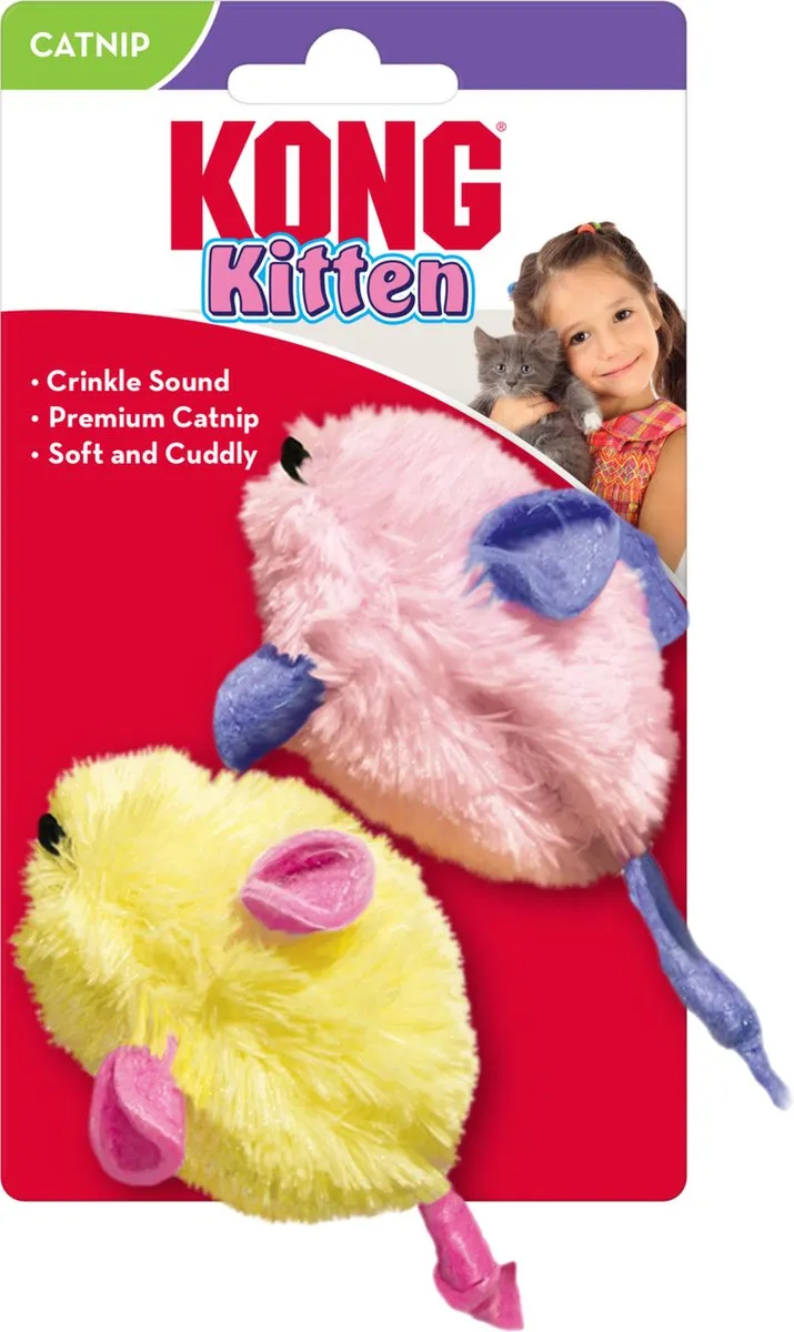 KONG Kat Kitten Muis - Geel/Roze
