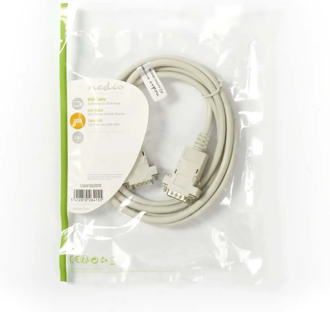 Nedis VGA-Kabel CCGP59001IV20 - 2m - Ivoor - afbeelding 2 van 6