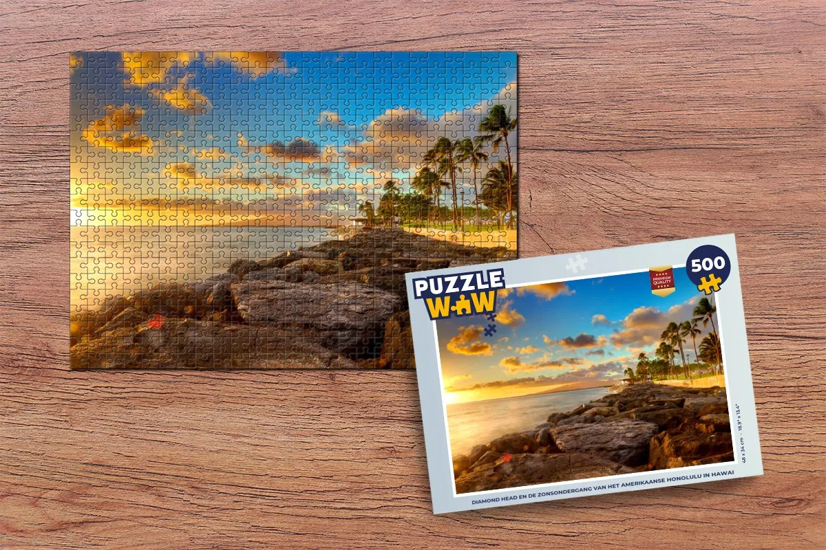PuzzleWow Diamond Head Honolulu Legpuzzel 500 Stuks - Multicolor
