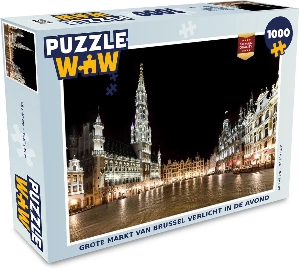 PuzzleWow Legpuzzel Grote Markt Brussel 1000 Stuks
