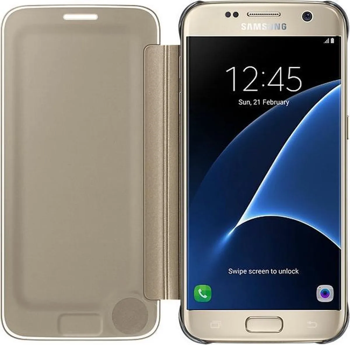 Samsung Clear View Cover G930 - Goud - EF-ZG930CFEGWW