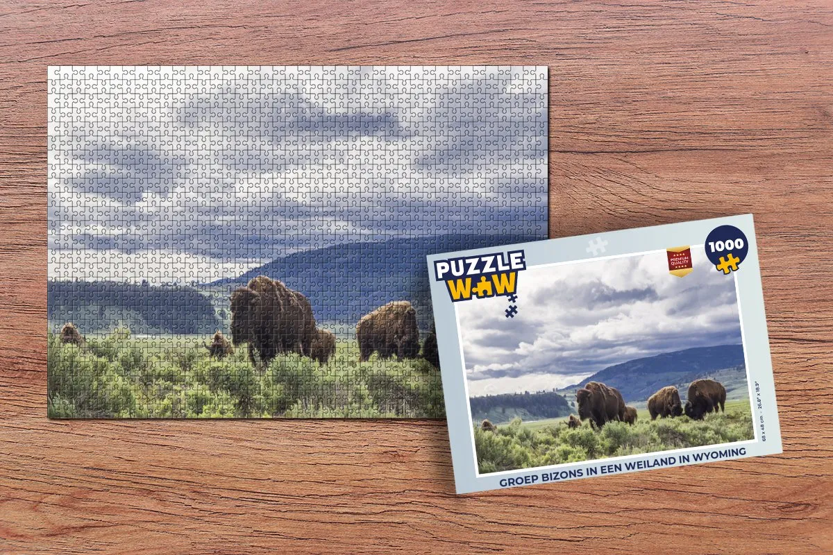 PuzzleWow Legpuzzel Wyoming Bizons 1000 Stuks - Multicolor
