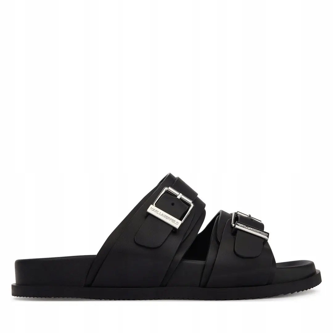 Karl Lagerfeld Heren Slippers Zwart Leer KL72106