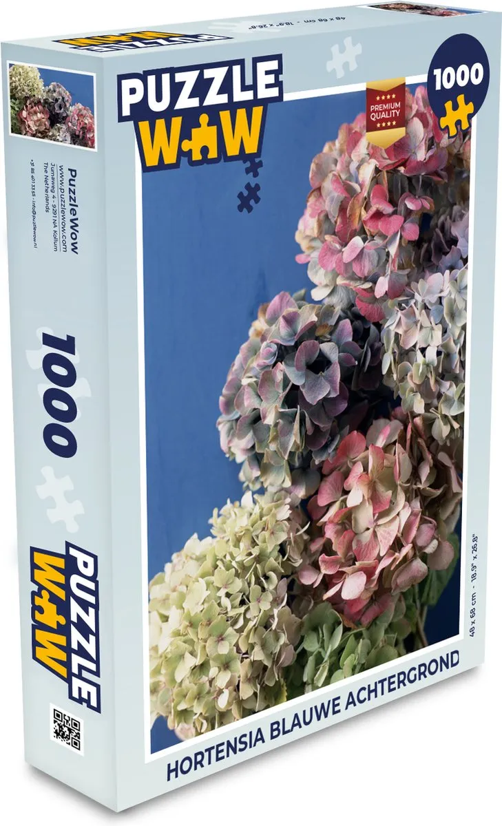 PuzzleWow Hortensia Legpuzzel 1000 Stuks