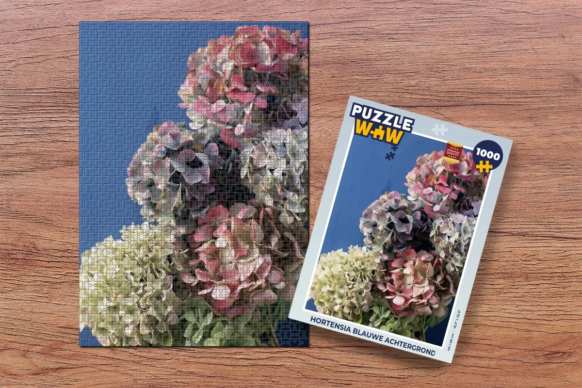 PuzzleWow Hortensia Legpuzzel 1000 Stuks - Multicolor