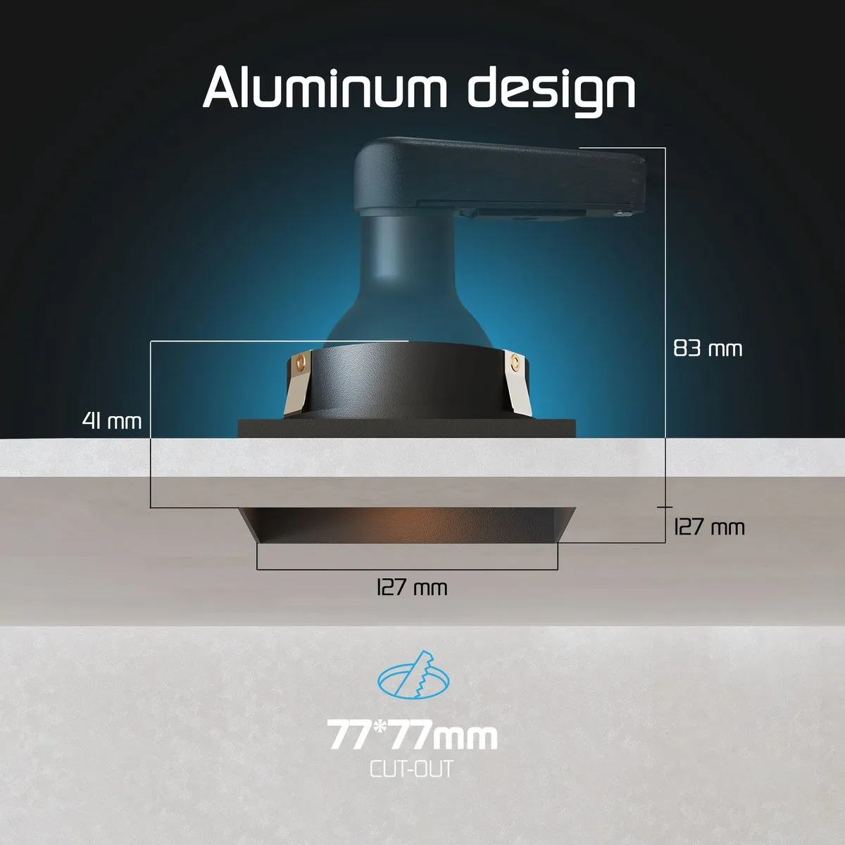 Ledvion Trimless Smart LED Inbouwspot 6x130x130mm - RGBW 4.9W - Zwart