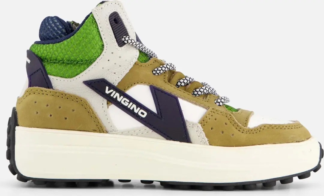 Vingino Vito Mid Sneakers groen Leer - Maat 34