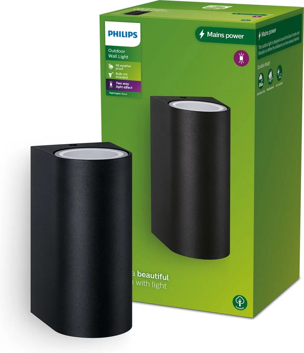 Philips Nightingale Wandlamp Zwart
