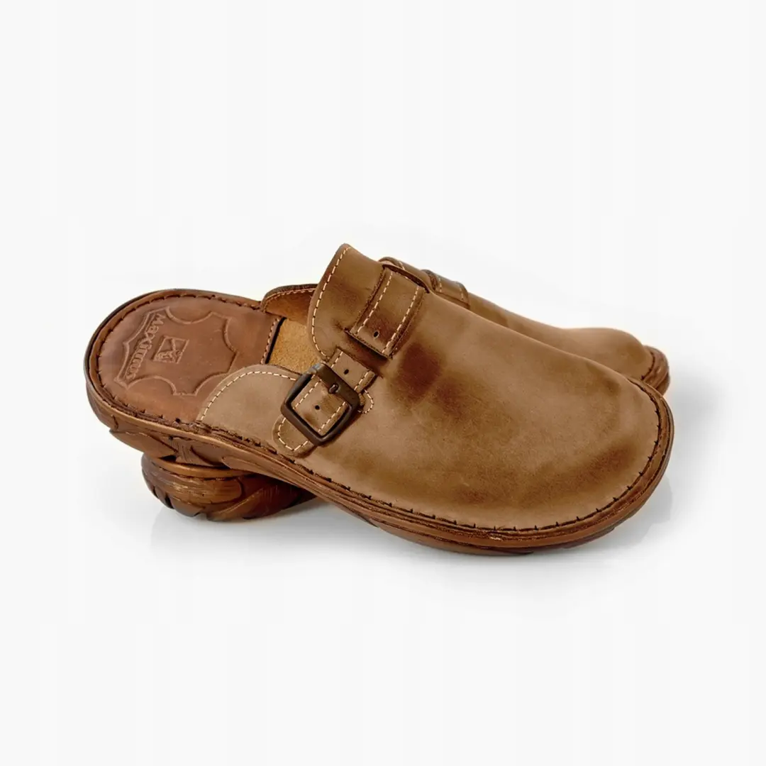 Leren Heren Slippers Maximus Bruin Maat 46