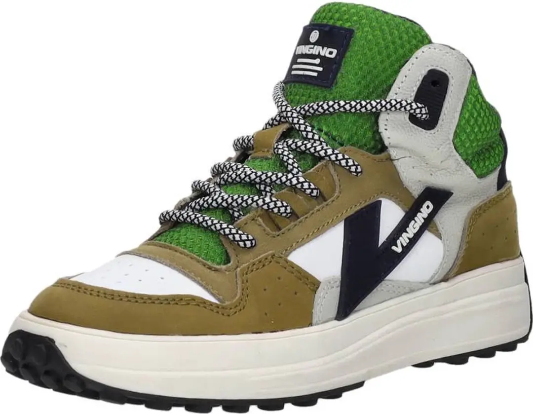 Vingino Vito Mid Sneakers groen Leer - Maat 33 - afbeelding 4 van 6