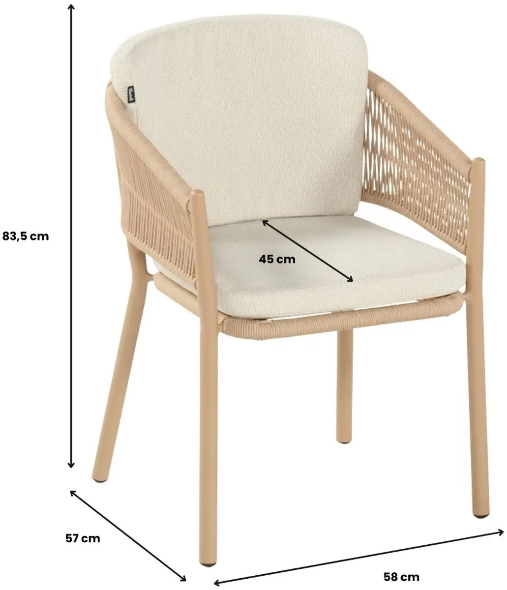 Hartman Altea Dining Tuinstoel - Cappuccino - afbeelding 2 van 5