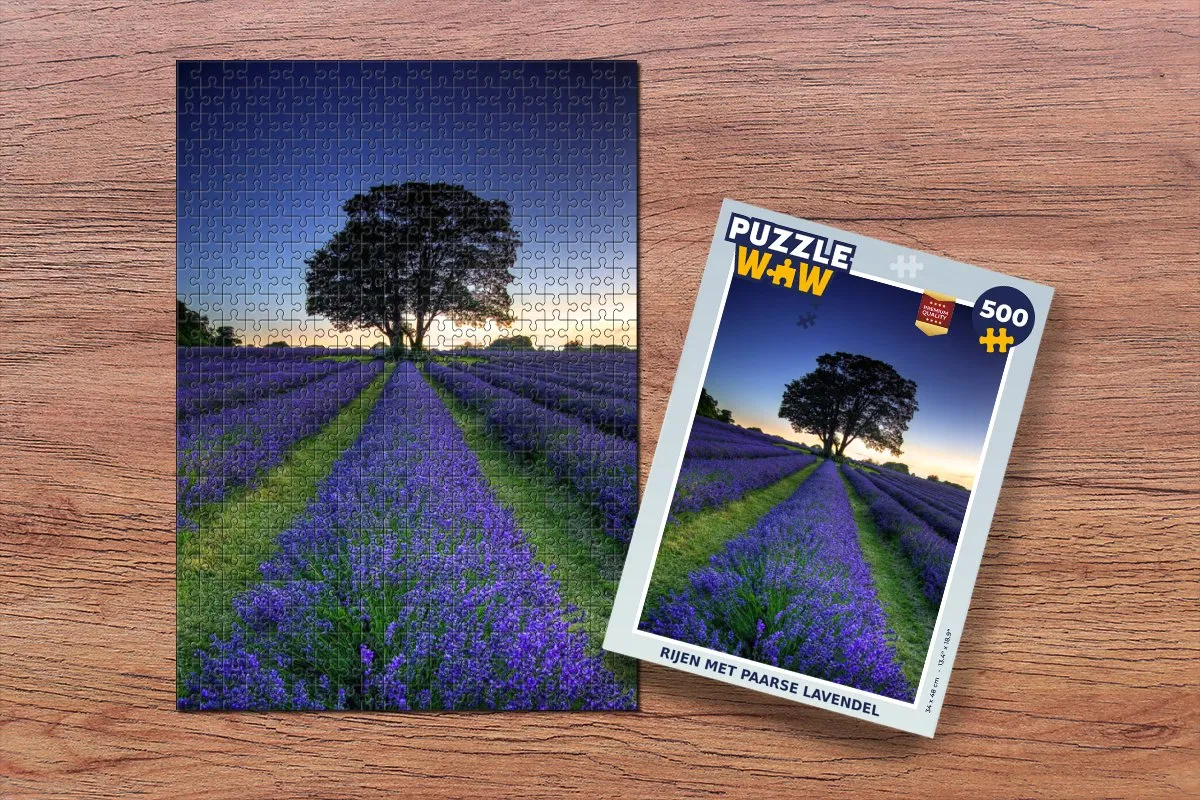 PuzzleWow Rijen met paarse lavendel Legpuzzel 500 Stuks