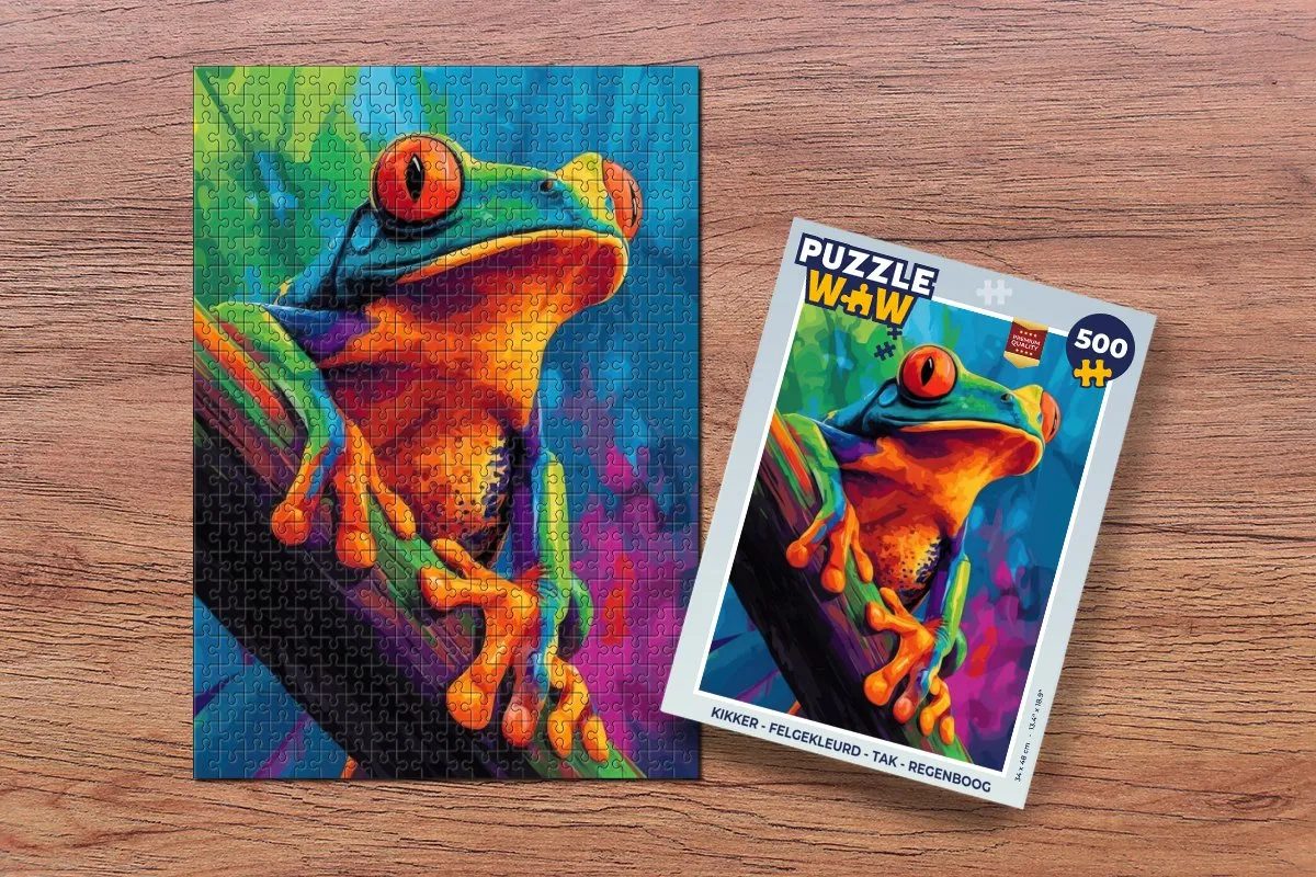PuzzleWow Kikker Regenboog Legpuzzel 500 Stuks - MPN 8721406849193