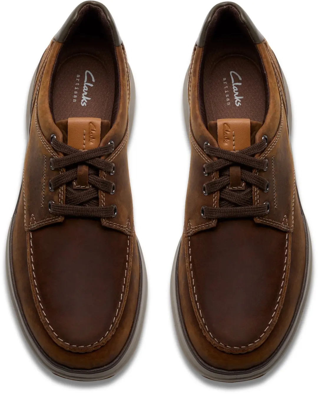 Clarks Mullan Moc Heren Veterschoenen - Bruin - Maat 45 - afbeelding 6 van 6