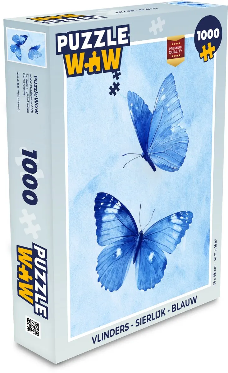 PuzzleWow Vlinders Legpuzzel 1000 Stuks