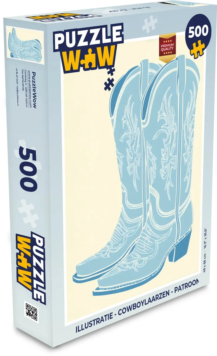 PuzzleWow Cowboylaarzen Legpuzzel 500 Stuks