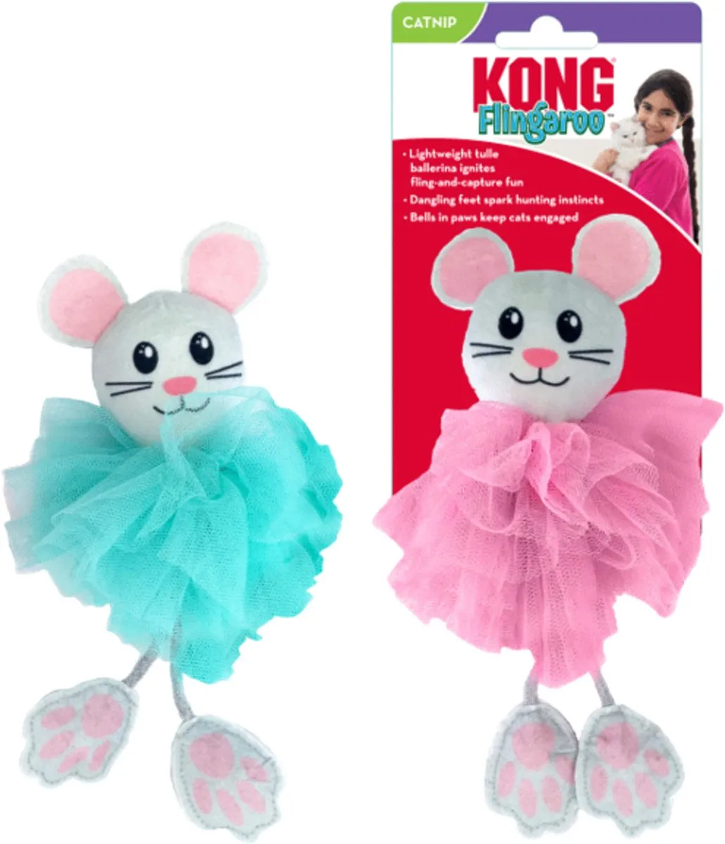 KONG Flingaroo Tutu Kattenspeelgoed - Assorti - Blauw - afbeelding 6 van 6