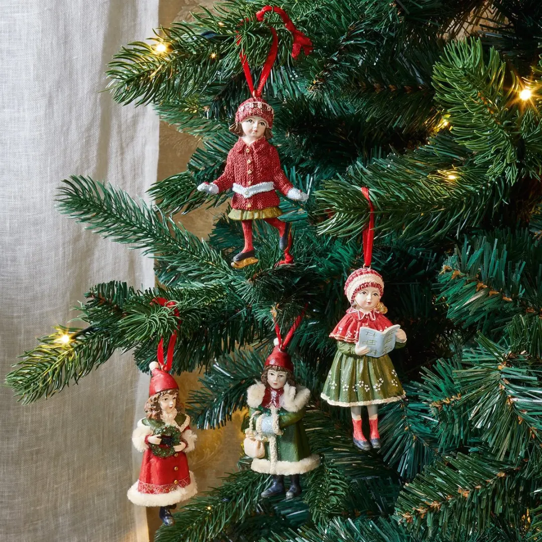 Loberon Nostalgic Hangers - 4 Stuks - Rood/ Groen - afbeelding 3 van 3