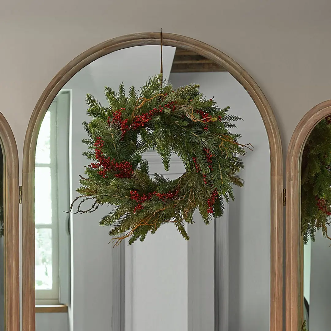 Loberon Zenzola Krans - 50cm - Groen/Rood - afbeelding 5 van 5