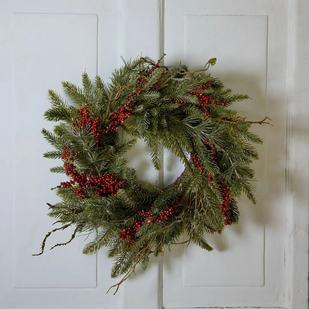 Loberon Zenzola Krans - 50cm - Groen/Rood - afbeelding 4 van 5